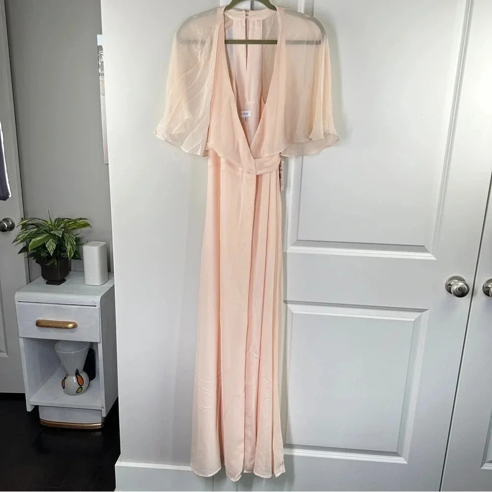 New‎ ModCloth Wrapped in Rapture Light Pink Maxi Dress Size XS Bridesmaids NWT